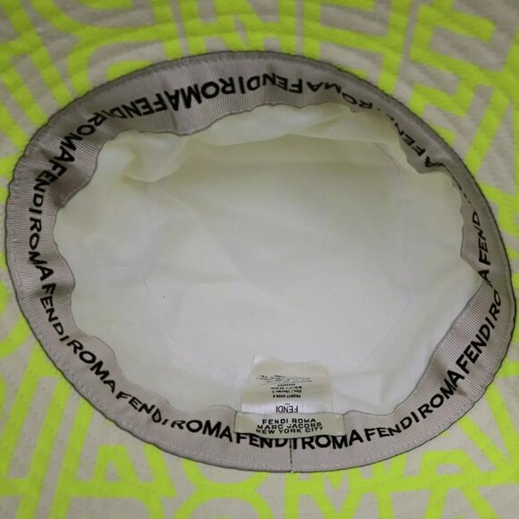 FENDI×MARC JACOBS Logo Bucket Hat #S Cotton Yellow Italy 64RL016 main image 4